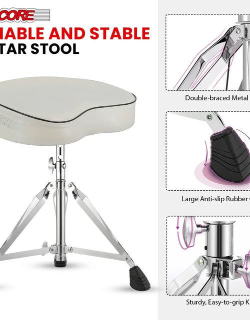 Load image into Gallery viewer, 5Core Drum Throne Padded Guitar Stool Saddle Drummer Seat for Adults &amp; Kids
