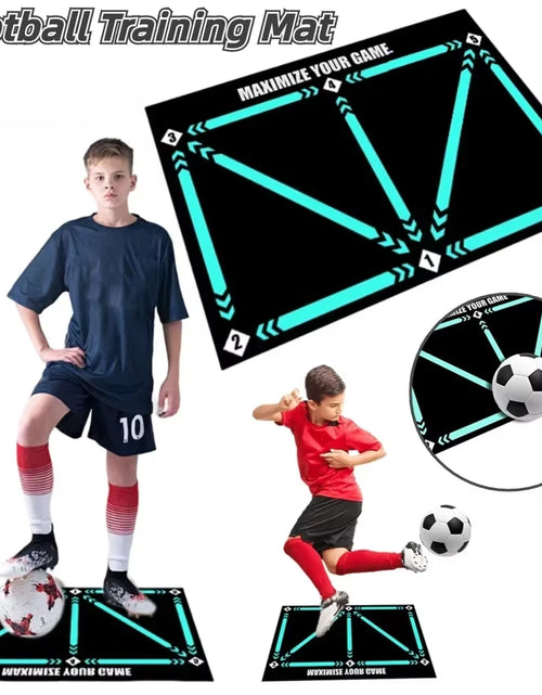 Load image into Gallery viewer, Kickmaster Pro – Kids’ Non-Slip Soccer Training Mat for Home Practice &amp; Play
