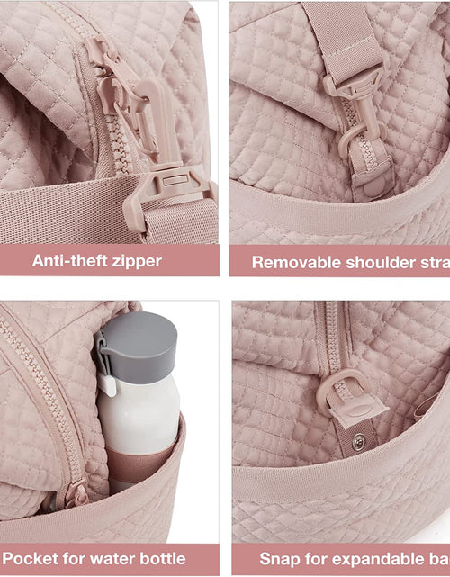 Load image into Gallery viewer, Weekender Bags for Women, Gym Bag with Yoga Mat, Travel Duffle Overnight Bag for Travel Essentials, Large Hospital Bag for Labor and Delivery(Pink)
