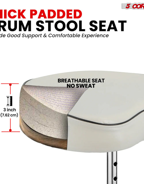 Load image into Gallery viewer, 5Core Drum Throne Padded Guitar Stool Saddle Drummer Seat for Adults &amp; Kids
