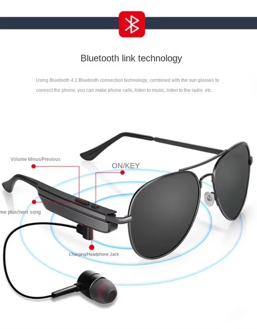 Load image into Gallery viewer, Smart Glasses Metal Frame Sunglasses Bluetooth Earphones Smart Bluetooth Sunglasses Bluetooth 5.0
