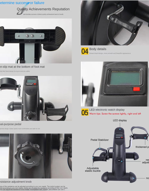 Load image into Gallery viewer, Mini Indoor Pedal Exerciser Cycle Bike Leg Arm Desk W/Lcd Display Fitness Portable Pedal Stationary Bike Home Exercise Black
