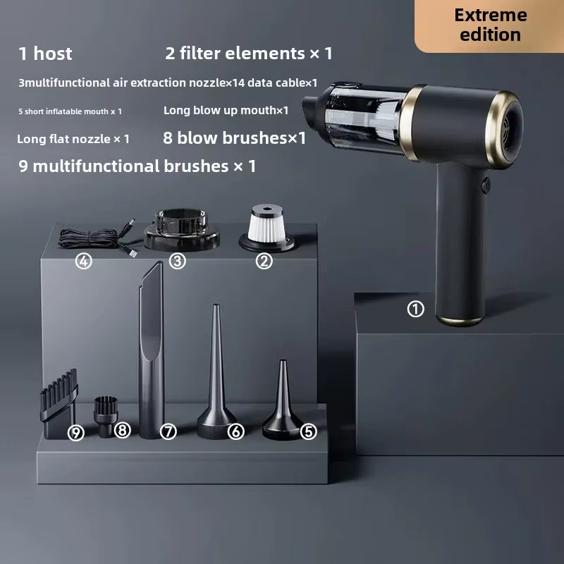 Powerclean Pro – Wireless Mini Car Vacuum Cleaner with High Suction & Dual-Purpose Blow/Suction