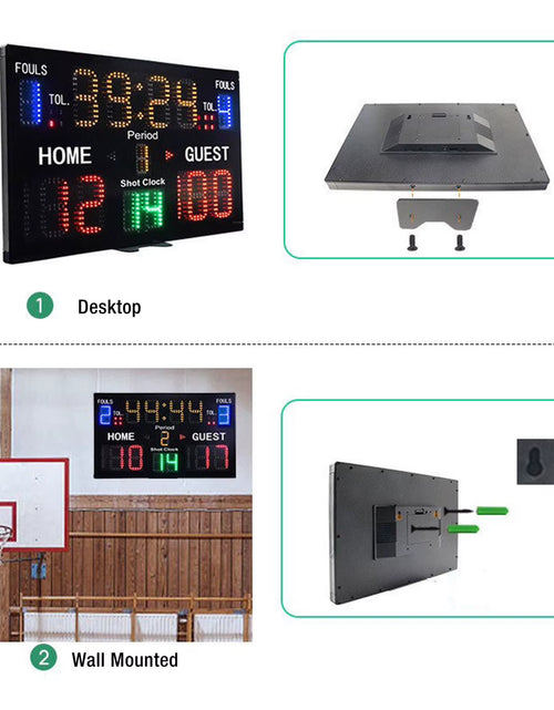 Load image into Gallery viewer, 15 Digit Electronic Digital Scoreboard LED Display Multisport Portable Scoreboard Score Keeper for Basketball Gyms Recreation
